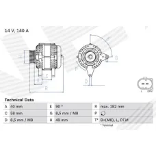 ГЕНЕРАТОР VOLKSWAGEN CC