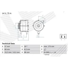 ГЕНЕРАТОР RENAULT TRAFIC (T1/2/3/4/5/6/P6/TX/PX)