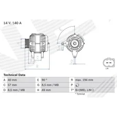 ГЕНЕРАТОР VOLKSWAGEN RTER T6